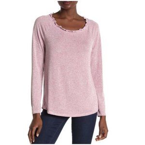 Gibson Ruffled Edge Raglan Pullover - NEW size medium